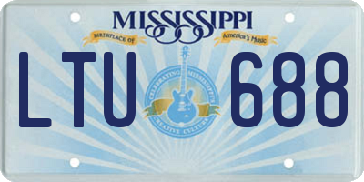 MS license plate LTU688