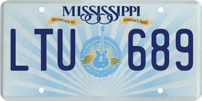 MS license plate LTU689
