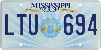 MS license plate LTU694