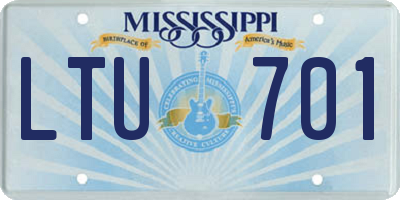 MS license plate LTU701