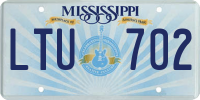 MS license plate LTU702