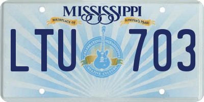 MS license plate LTU703