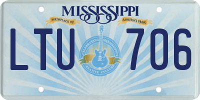 MS license plate LTU706