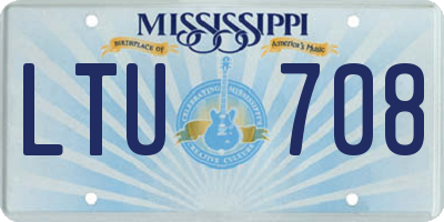 MS license plate LTU708