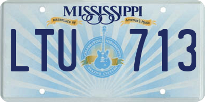 MS license plate LTU713