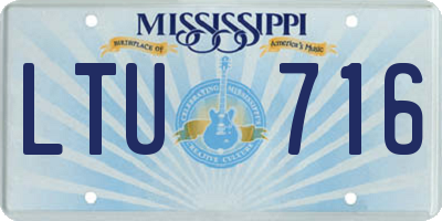 MS license plate LTU716