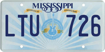 MS license plate LTU726