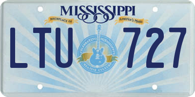MS license plate LTU727