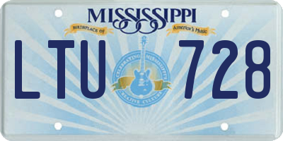 MS license plate LTU728