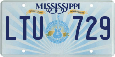 MS license plate LTU729