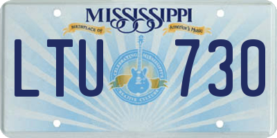 MS license plate LTU730