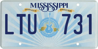 MS license plate LTU731