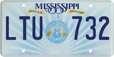 MS license plate LTU732