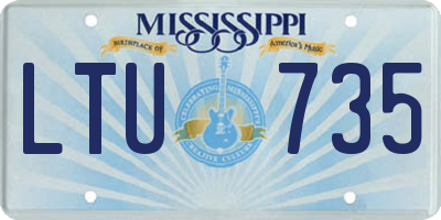 MS license plate LTU735