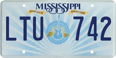 MS license plate LTU742