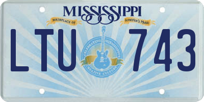 MS license plate LTU743