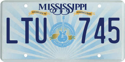 MS license plate LTU745