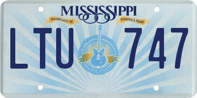 MS license plate LTU747