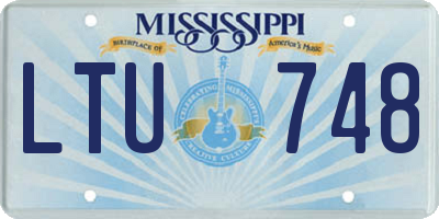 MS license plate LTU748