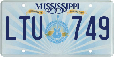 MS license plate LTU749