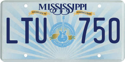 MS license plate LTU750