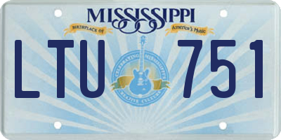 MS license plate LTU751