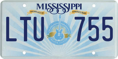 MS license plate LTU755