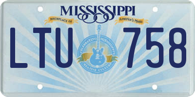 MS license plate LTU758