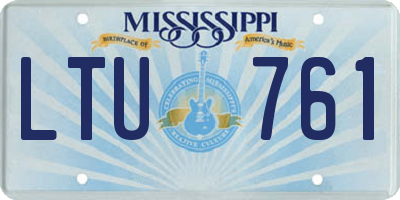 MS license plate LTU761