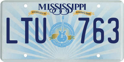 MS license plate LTU763