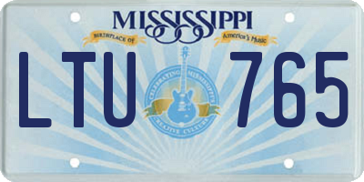 MS license plate LTU765