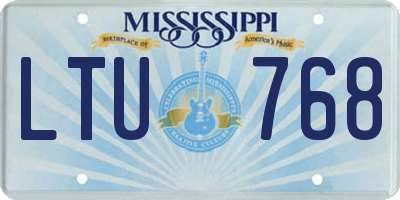 MS license plate LTU768
