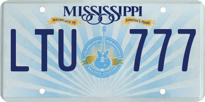 MS license plate LTU777