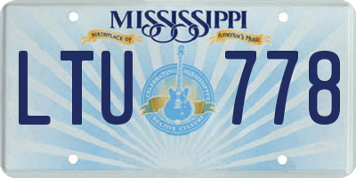 MS license plate LTU778