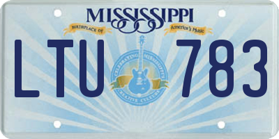 MS license plate LTU783
