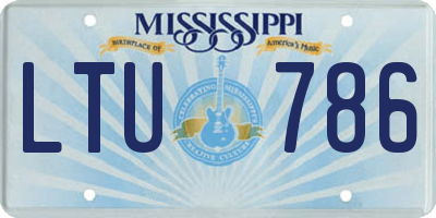 MS license plate LTU786