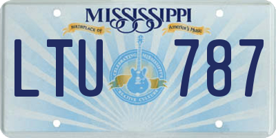 MS license plate LTU787
