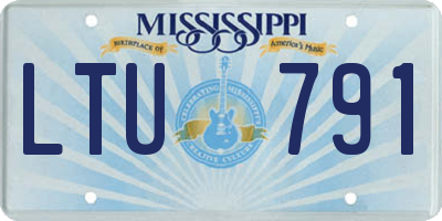 MS license plate LTU791