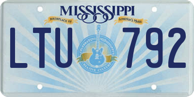 MS license plate LTU792