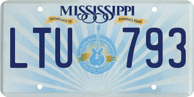 MS license plate LTU793