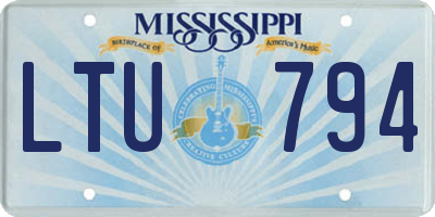 MS license plate LTU794