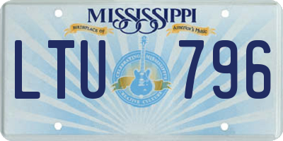 MS license plate LTU796