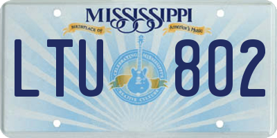 MS license plate LTU802