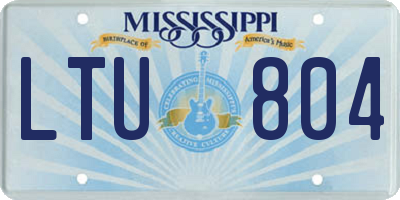 MS license plate LTU804