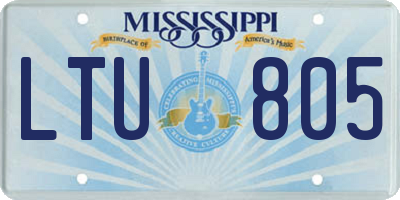 MS license plate LTU805