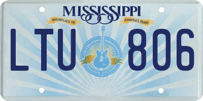 MS license plate LTU806