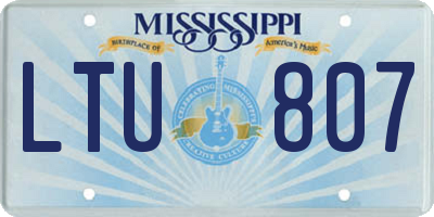 MS license plate LTU807
