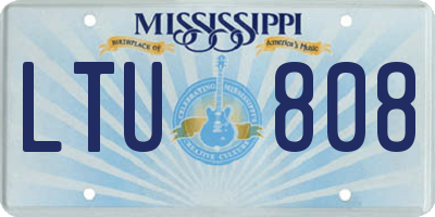 MS license plate LTU808