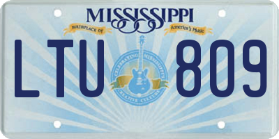 MS license plate LTU809
