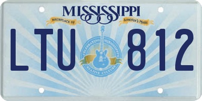 MS license plate LTU812